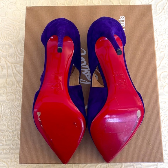 Christian Louboutin Purple Sherpeta 100 Veau Velouros Pumps - Picture 3 of 6